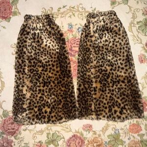 Leopard Print Faux Fur Leg Warmers
